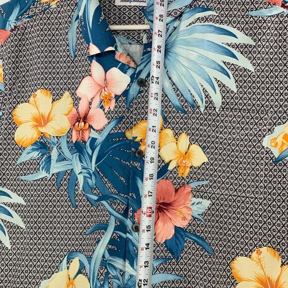 Tommy Bahama 100% Silk Tropical Print Short Sleeve Button Down Shirt Size XXL - Picture 5 of 15
